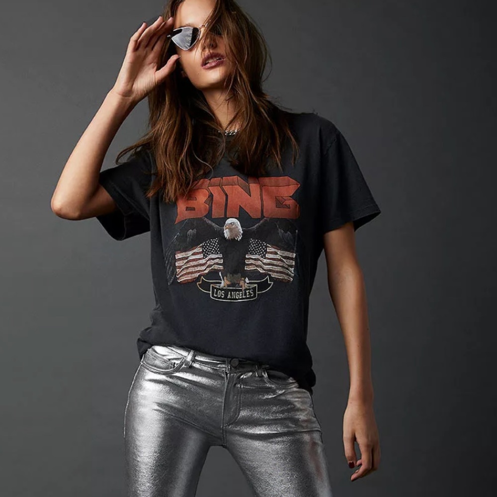 Anine Bing Vintage-Look Bing Tee